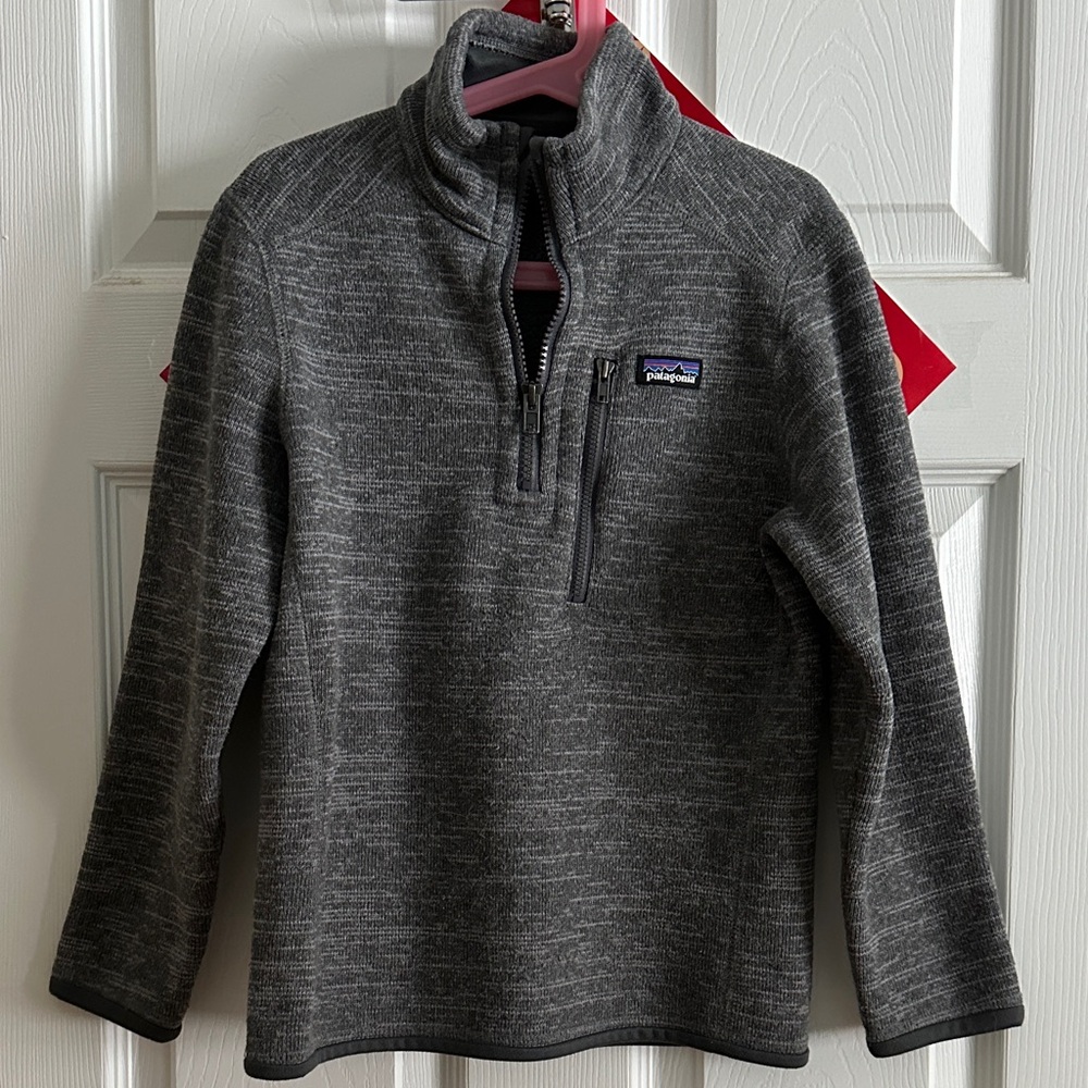 Patagonia Kid‘s Charcoal Quarter-Zip Neck Sweater Fleece Top/Midlayer